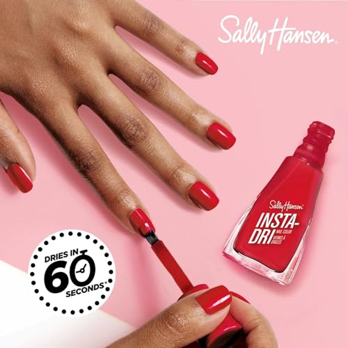 Sally Hansen Insta-Dri Nail Polish | Quick Dry, Long Lasting, Streak-Free Shine | Opaque, Glossy | 361 Augmented Red-ality | Vivid True Red Nail Color