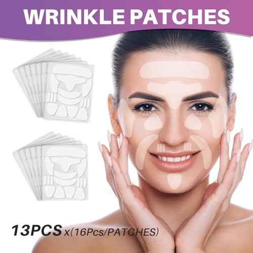Facial Wrinkle Patches,Anti Wrinkle Smoothing Strips,Set of Reusable Face Tape for Reducing Forehead Eye and Upper Lip Patches,All in One Treatment 208 Pcs