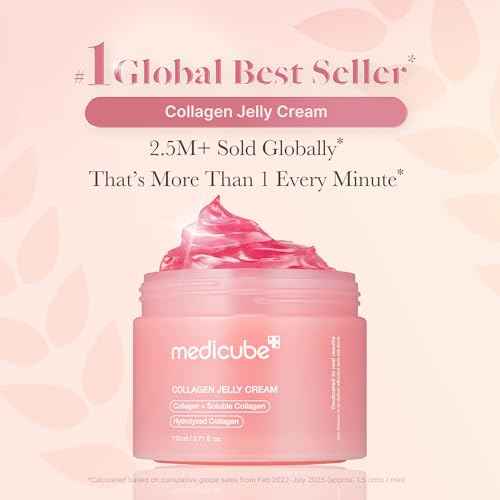 medicube Collagen Jelly Cream- Niacinamide & Freeze-Dried Hydrolyzed Collagen-Boosts skin barrier hydration & gives 24h Glow & Firmer looking skin | No artificial color, Korean skincare (3.71 fl.oz.)