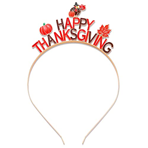 PHALIN Thanksgiving Fall Headbands Enamel Pumpkin Maple Leaf Turkey Hairbands for Women Autumn Costume Hair Accessory