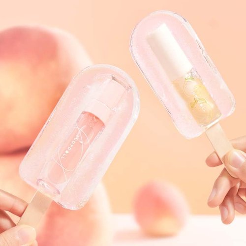 JUDYDOLL Peach Honey Lip Oil - Hydrating Non-Sticky Gloss with Real Peach Scent | Jelly Texture, Sheer Shine