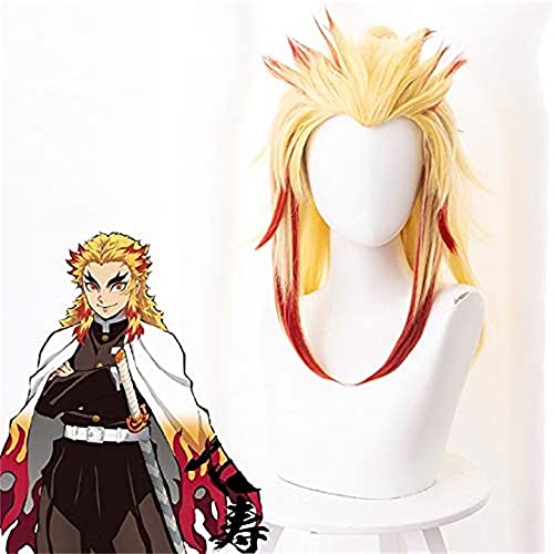 Aadesso Anime demon Kimetsu No Rengoku Kyoujurou Cosplay Men Women Heat Resistant Synthetic Hair s Halloween