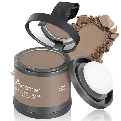 Acomler Instantly Root Cover Up Powder - Hairline Shadow, Touch Up for Thinning, Grey Hair, Eyebrows, Beard Line, Bald Spots (Auburn)