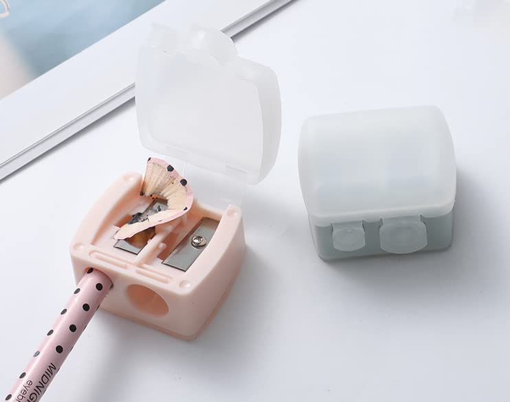 WOIWO 2PCS Double Hole Pencil Sharpener Makeup Pencil Eyebrow Pencil Eyeliner Pencil Planer Pencil Sharpener Makeup Aid Tool