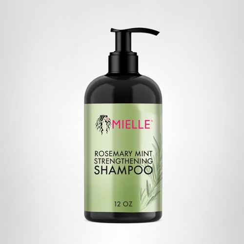 Mielle Organics Rosemary Mint Hair Strengthening Biotin Shampoo - Moisturizing Hair Shampoo for Women and Men to Gently Cleanse, Repair & Protect Strands (12 oz)
