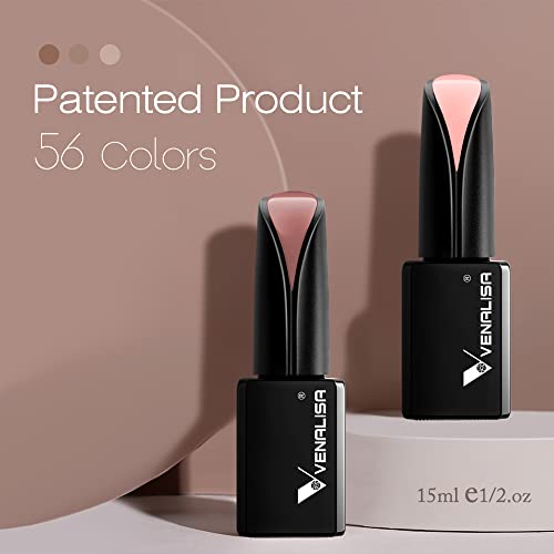VENALISA 15ml Pink Gel Nail Polish, Light Pink Gel Polish Nude Pink Color Soak Off UV LED Nail Art Starter Manicure Salon DIY at Home, 0.53 OZ