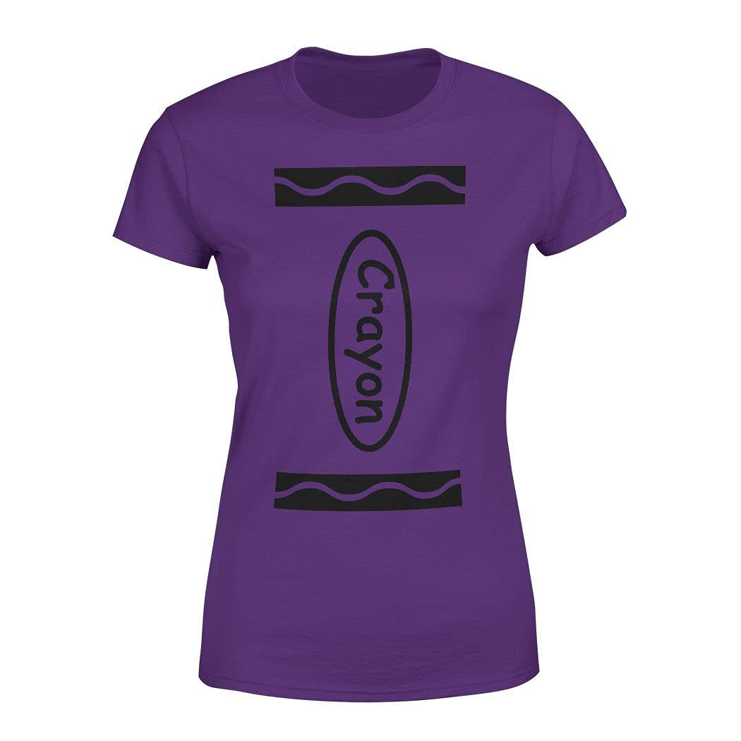 Veracco® Crayon Funny T-Shirts – Halloween Shirt for Women Girls Cool Halloween Costumes Adult Crayon Costume Purple