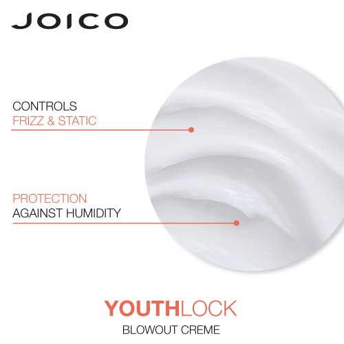 Joico YouthLock Blowout Crème Formulated With Collagen|Youthful Body & Bounce|Strengthen & Protect|Reduce Breakage & Frizz|Soften & Detangle|Boost Shine|Sulfate Free|With Arginine|1.7 Fl Oz