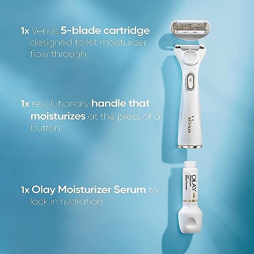 Gillette Venus Radiant Skin Pearl Powder Olay razor moisturizer refills, 4ct, White