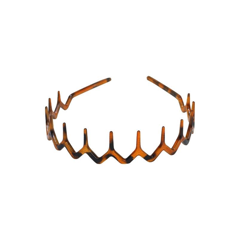 YuanHolumid 2Pcs Zigzag Headband Headband with Teeth Tooth,Plastic Wavy Comb Zig Zag Tooth Comb Plastic Hair Accessories