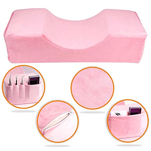 Grafting Eyelashes Soft Memory Foam Pillow with Pocket U Shape Eyelash Extension Pillow Beauty Salon Makeup Tool (Yellow)