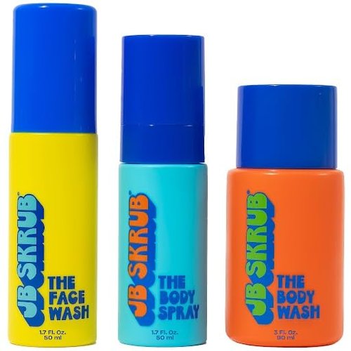 JB SKRUB Junior Travel Trio | Complete Skin Care Set for Kids & Teens - Hydrating Body Wash, Refreshing Spray & Gentle Face Wash