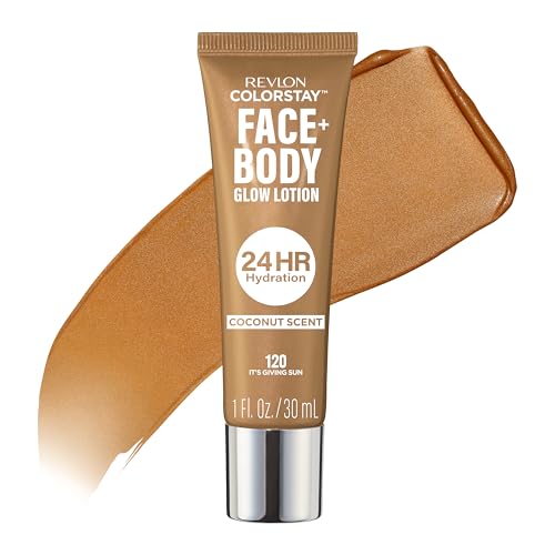 Revlon ColorStay Face & Body Glow Lotion, Hydrating Moisturizer, 24HR Hydration, Illuminating Luminizing Shimmer, 110 Glow Through It
