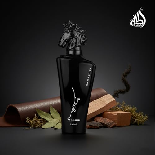 Lattafa Maahir Black Edition Eau De Parfum Spray, 3.4 Ounce (Unisex)
