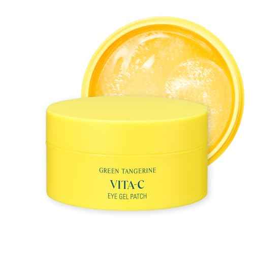 GOODAL Green Tangerine Vitamin C Eye Patches 60 Sheets ? Hydrating Gel Under Eye Masks for Tired Puffy Eyes, Korean Skincare, Glass Skin Look, Daily Self Care Essentials