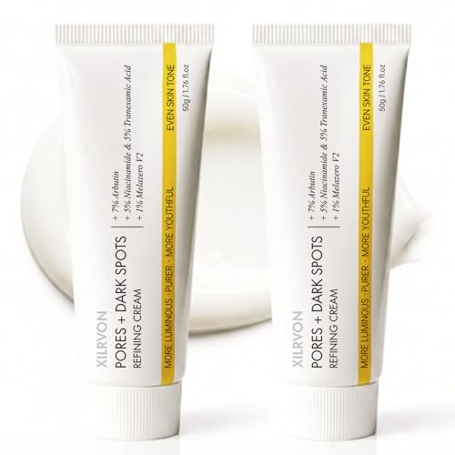 EELHOE Pores + Dark Spots Refining Cream with Arbutin, Niacinamide, Tranexamic Acid & Melazero | Pore-Minimizing, Gentle & Hydrating Daily Moisturizer, Suitable for Sensitive Skin, 50g (1 Pack)