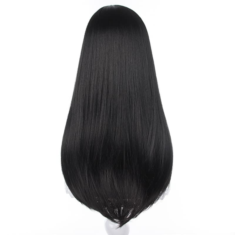 XiongXiongLe Anime Mitaka Asa Black Long Straight Wig Cosplay Chainsaw Man Women's Costume Heat Resistant Fiber Synthetic Hair with Cap Wig for Party Halloween(Mitaka Asa)