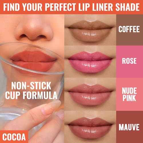 2pcs Lip Stain Peel Off - Lip Liner Stain Long Lasting Waterproof,2-in-1 Lip Liner with Tweezer Nude Matte,Non-Stick Cup,Highly Pigmented£¬Natural Finish,Stay On All Day,Perfect for Gift (Nude+Mauve)