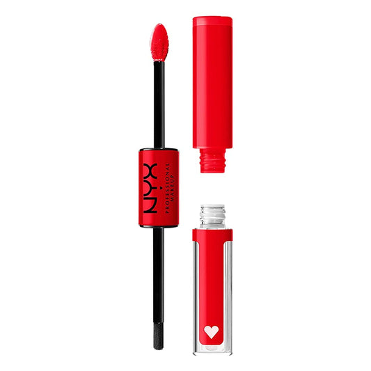 NYX PROFESSIONAL MAKEUP Shine Loud, Long-Lasting Liquid Lipstick with Clear Lip Gloss - Rebel In Red (Warm Red)