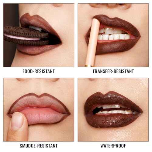 Oulac Brown Lip Liner Pencil, 2in1 Retractable Makup Crayon for Lipliner and Eyeliner, Highly Pigmented, Smooth, Long Lasting and Waterproof Formula, Vegan Beauty, 03 Teddy