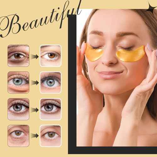 Adofect 31 Pairs Under Eye Patches -Reduce Eye Bags -24K Gold Eye Mask Collagen Under Eye Gel Pads for Puffiness and Dark Circle, Wrinkle, Revitalize and Refresh Your Skin
