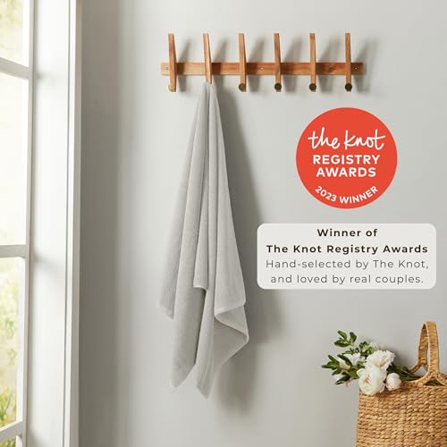 Light Grey Hand Towel - 100% Cotton 26x16 Towel - Absorbent, Quick-Drying, Durable Hand Towels for Bathroom Decor - Low-Twist, Two-Ply Fibers (Light Grey)
