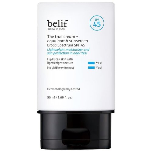 Belif Aqua Bomb Sunscreen SPF 45 - Hydrating Niacinamide Formula, No White Cast, 1.69 fl. oz | Korean Skincare