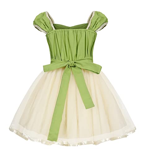 COTRIO Baby Girls Frog Princess Tiana Dresses Infant Toddler Kids Birthday Party Fancy Dress Green Fairy Cosplay Halloween Costume Outfit 18-24 Months