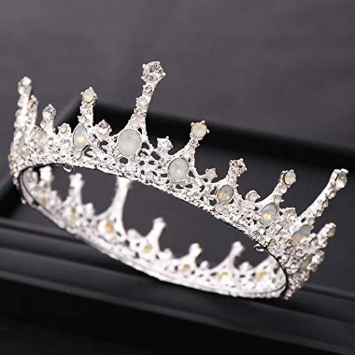 Fairyu Baroque Wedding Bride Crown and Tiaras Rhinestone Gemstone Crown Tiaras Queen Bridal Crowns Elegant Roal Hair Accessories for Women and Girls (Green)