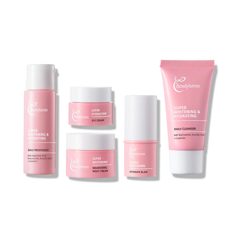 Skiennix Hydrating Mini Skincare Set - Travel-Friendly Kit with Cleanser, Serum, Balm & Eye Cream