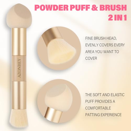 Root Touch Up Sets,Hairline Powder for Women Cover Up- Hairline Concealer for Thin and Thinning Hair, Water & Sweat Resistant,Contain Azonbey Makeup Brush (Black, Med-Makeup Brush)