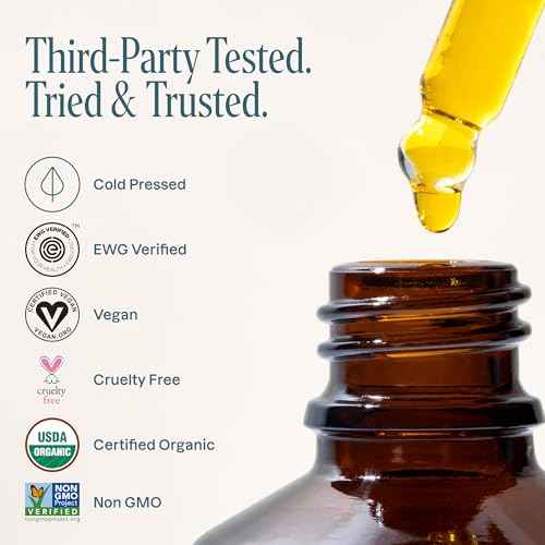 Cliganic Organic Rosehip Seed Oil for Face, 100% Pure | Natural Cold Pressed Unrefined Non-GMO | Carrier Oil for Skin, Hair & Nails