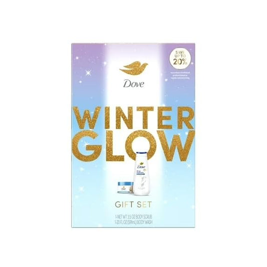 Dove Limited Edition Glow Gift Set - Deep Moisture Body Wash & Macadamia Scrub | 2 Count