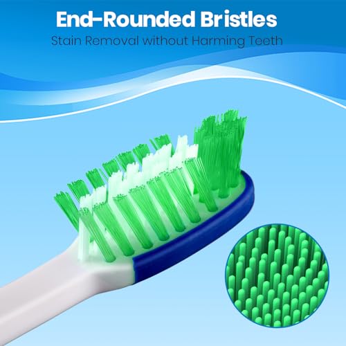 Fregum Extra Hard Toothbrushes for Adults, Extra Firm Bristles, 6 Count