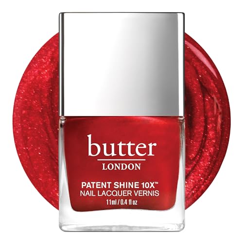 butter LONDON Patent Shine 10X Nail Lacquer, Helps Protect & Strengthen Nails, Gel-Like Finish & Chip-Resistant, 10-Free Formula, Vegan, Cruelty & Paraben Free, Knees Up