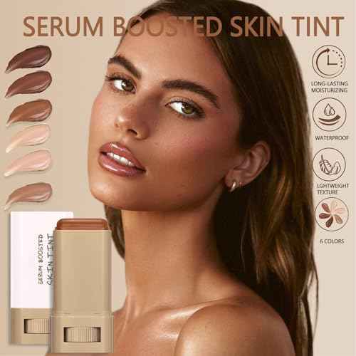 Foundation Stick Beauty Balm Serum Boosted Skin Tint, Serum Boosted Skin Tint Balm, Solid Tinted Moisturizing SerumContour Stick Foundation FaceStick, Longwear ContourStick, Natural Finish (#3)