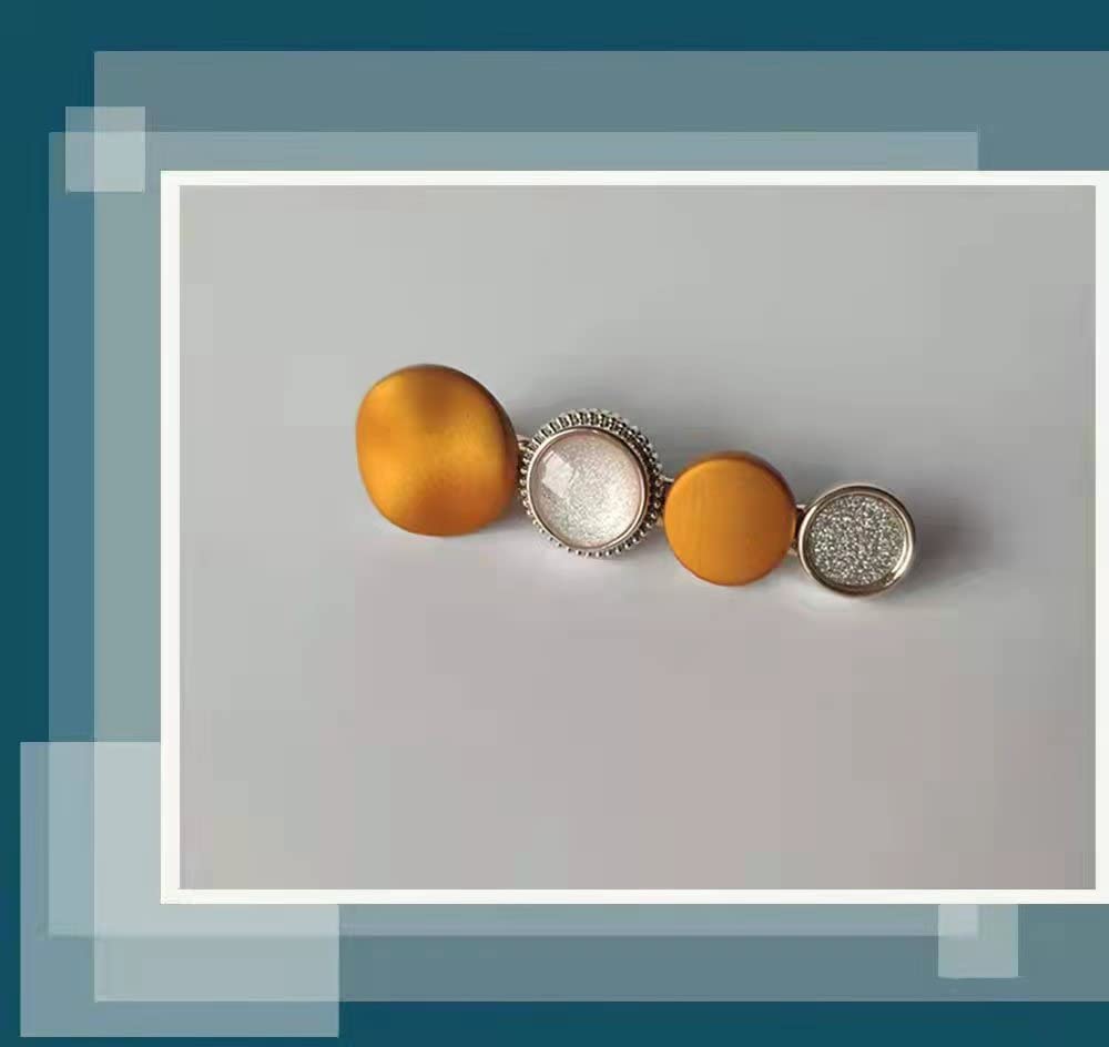 Etoleko Fashion Hair Clips Set, New Pearls and Acrylic Resin Hair Clips, Handmade Hair Barrettes,Glitter Crystal Geometric Hairpin, Elegant Gold Hair Accessories, Gifts for Women Girls Ladies Headw