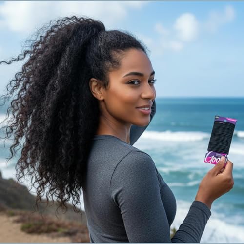 Goody Ouchless Hair Elastics – No Pull, No Breakage, Tangle-Free Hold for Thick, Curly, Coily & Textured Hair – 70 Count, Black, Long-Lasting Ponytail Holders for Women & Men