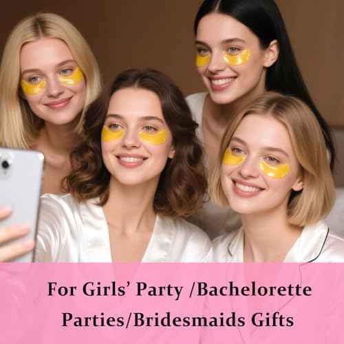 30 Pairs 24K Gold Eye Masks & Lip Masks, Crystal Collagen Gel Under Eye Patches for Puffiness and Dark Circles, Hangover Kit, Bulk Gifts, Party Favors Adults, Bachelorette Party Accessories, Skincare