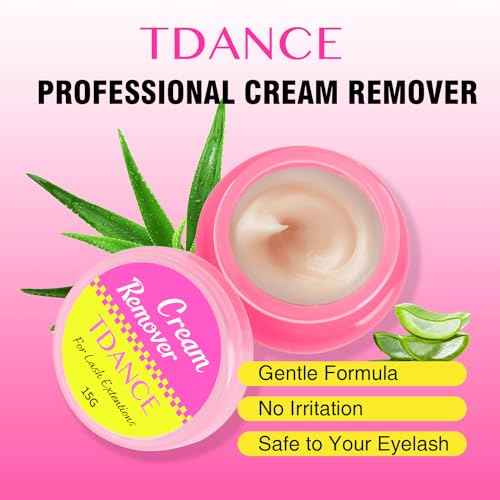 TDANCE Cream Lash Remover for Lash Extensions, Lash Extension Remover, Low Irritation Cream for Sensitive Skin, Professional Eyelash Extension Remover for Salon(Lash Remover,15g)
