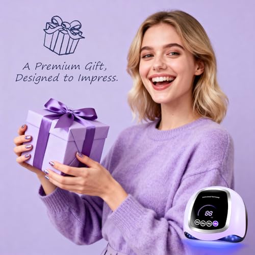 Gugusure UV LED Nail Lamp, Upgrade 180W Nail Dryer for Gel Polish with LCD Display, Auto Sensor and 4 Timer Settings, Professional Curing Lamp Light with 42 Beads for Salon and Home