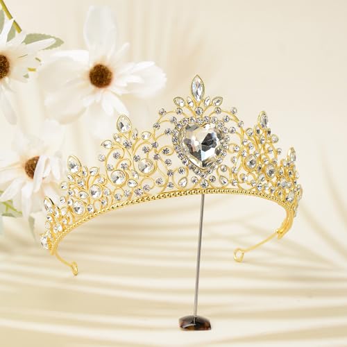 S SNUOY Tiaras and Crowns for Women Crystal Queen Crowns Rhinestone Princess Tiaras Hair Accessories for Bridal Birthday Prom Party - April Birthstone