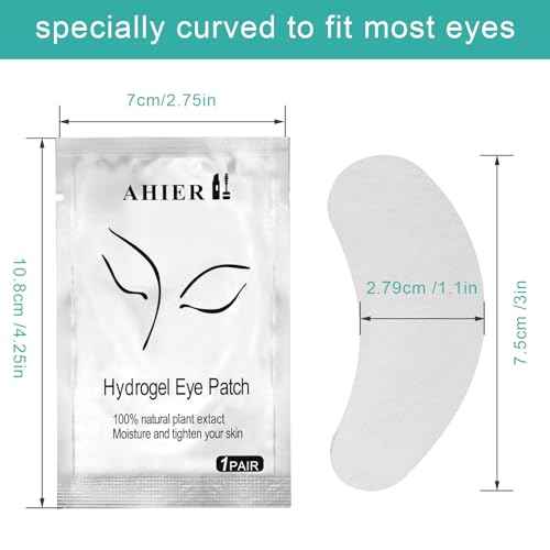 AHIER Eyepads Eyelash Extensions Lint Free, 100 Pairs Set Eye Pads for Lash Extensions, Hydrogel Eye Patch DIY False Eyelash Lash Extension Makeup Eye Gel Pad