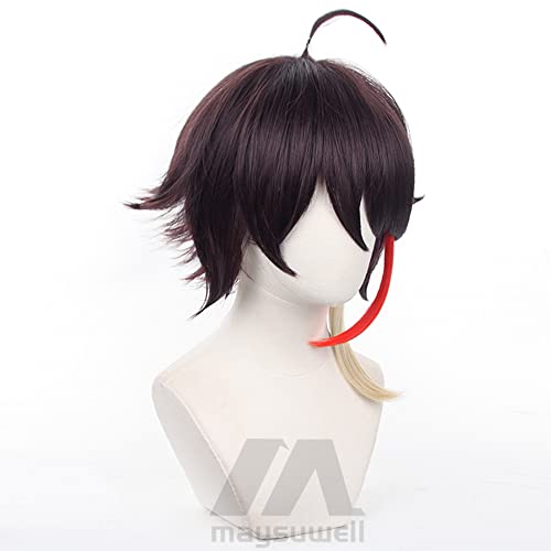 Red Yinlin Wig, Long Hair Straight Wig with Ponytail Bangs for Women Cosplay, Anime Wuthering Waves Cosplay Wig Perfect for Halloween Party (Yinlin)