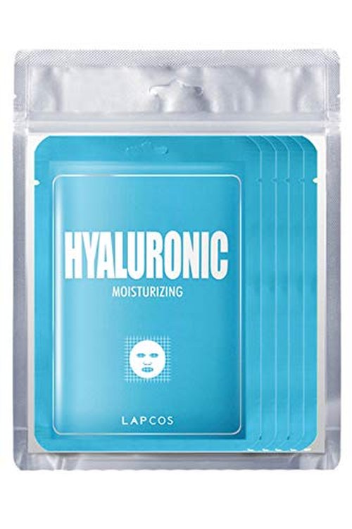 LAPCOS Hyaluronic Acid Sheet Mask - Daily Hydrating Face Mask | Nourishes & Protects Skin, 5-Pack