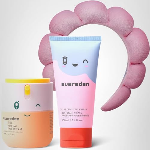 Kids Healthy Morning Duo: Clean & Vegan Skin Care for Kids Bundle | Skin Care Cloud Face Wash + SPF 20 Mineral Face Cream | Non-Toxic | Non-Comedogenic | Fun | Easy-to-Use Skincare