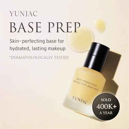 Base Prep Korean Primer (1.35 fl oz) ? Silicone-Free Grip Makeup Base, Serum Texture for Radiant Skin, Long-Lasting Glow with Rice Ferment, Ceramide, Niacinamide, Squalane