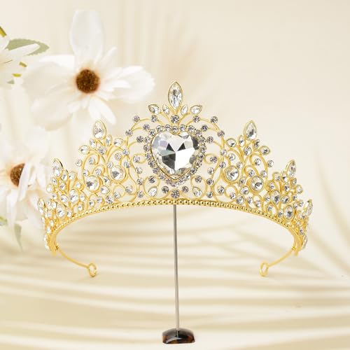 S SNUOY Tiaras and Crowns for Women Crystal Queen Crowns Rhinestone Princess Tiaras Hair Accessories for Bridal Birthday Prom Party - April Birthstone