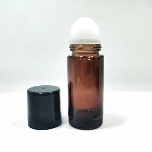 2Pcs Brown 50ml Glass Essential Oil Roller Bottles - Refillable Roll On Bottles for Fragrance, Empty Deodorant Containers