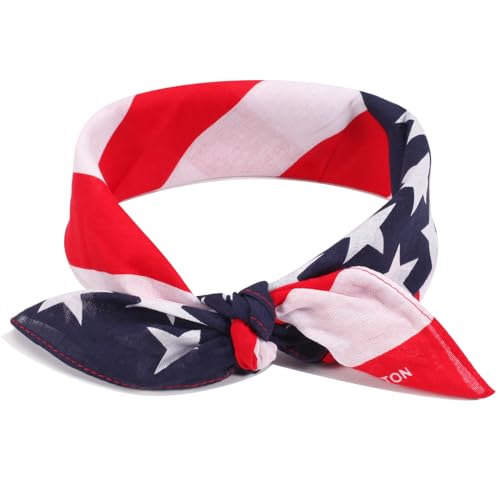 Ardorchid American Flag Red White and Blue Bandana Headband USA Patriotic Headbands for Men and Women Neck and Face Scarf Head Wrap